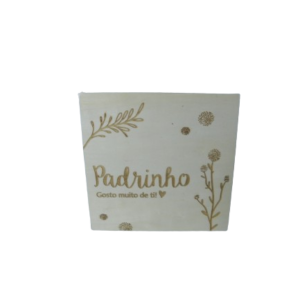 Caixa Padrinho de Madeira