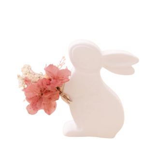 Coelho com Bouquet de Flores