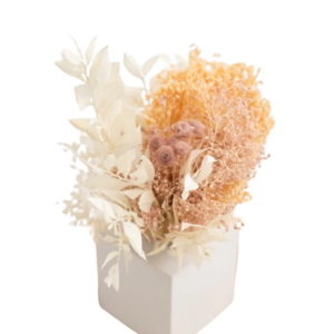 Vaso em Cubo com Flores